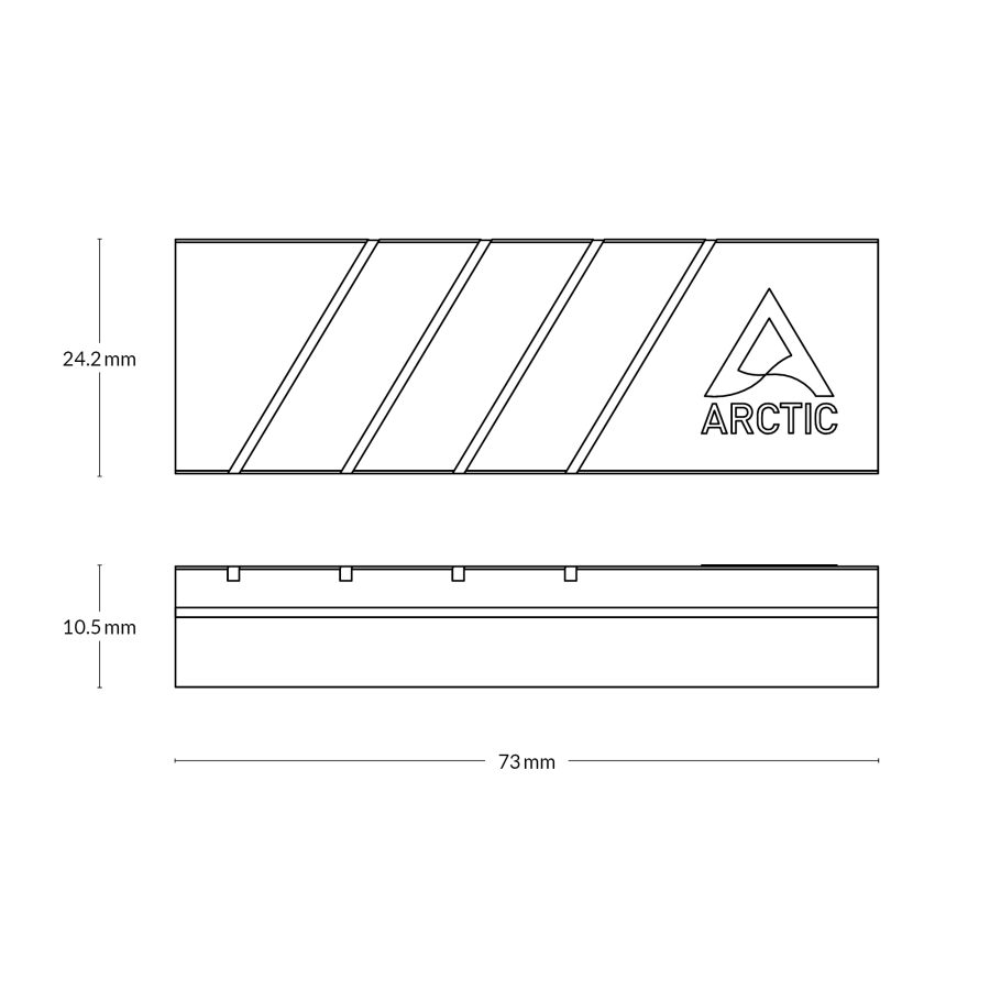 Arctic M2 Pro Silver Gümüş M.2 2280 SSD Soğutucu (ACOTH00002A)