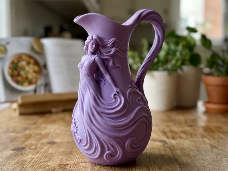 Eteriyel Tanrıça Desenli Dekoratif Sürahi