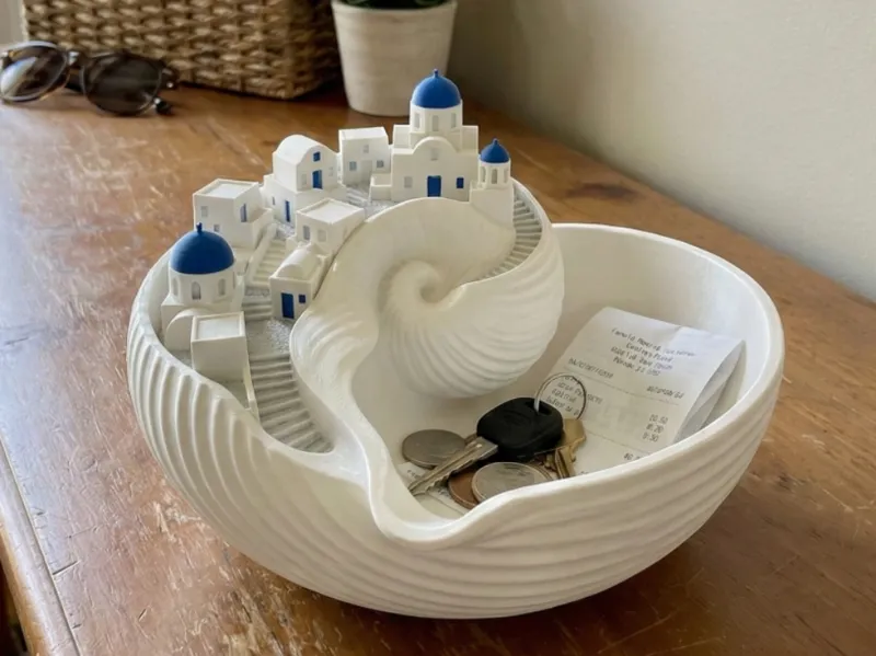 Santorini Deniz Kabuğu Anahtarlık Kasesi
