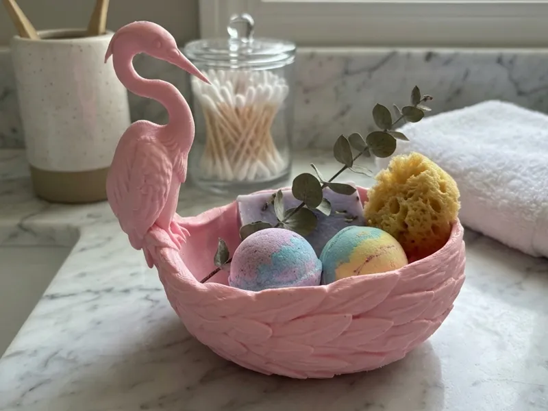 Balıkçıl Kuşu Figürlü Banyo & Spa Kasesi